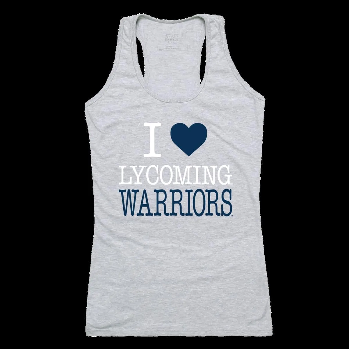 I Love Lycoming Warriors Womens Tank Top Tee T-Shirt - Heather Grey, X-Large