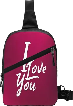 I Love You 1 Sling Bag for Men Women, Small Crossbody Sling Backpack Shoulder Chest Bag, Anti Theft Travel Hiking Sports