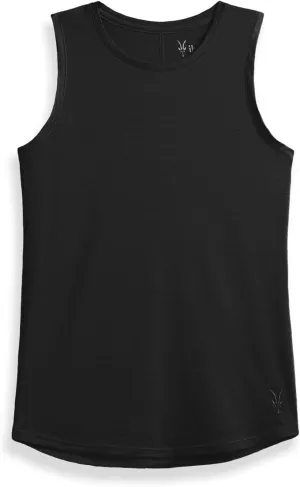 IBEX Merino Wool 24 Hour Tank Top for Women | Lightweight, Breathable, Moisture-Wicking, Odor-Resistant Base Layer for Hiking, Yoga, Travel, and Everyday Wear | Black (X-Small)