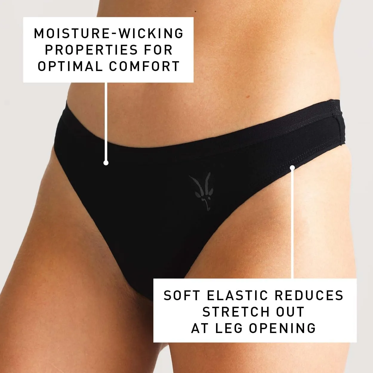 IBEX Merino Wool Natural Thong for Women | Moisture-Wicking, Odor-Resistant & Breathable Underwear