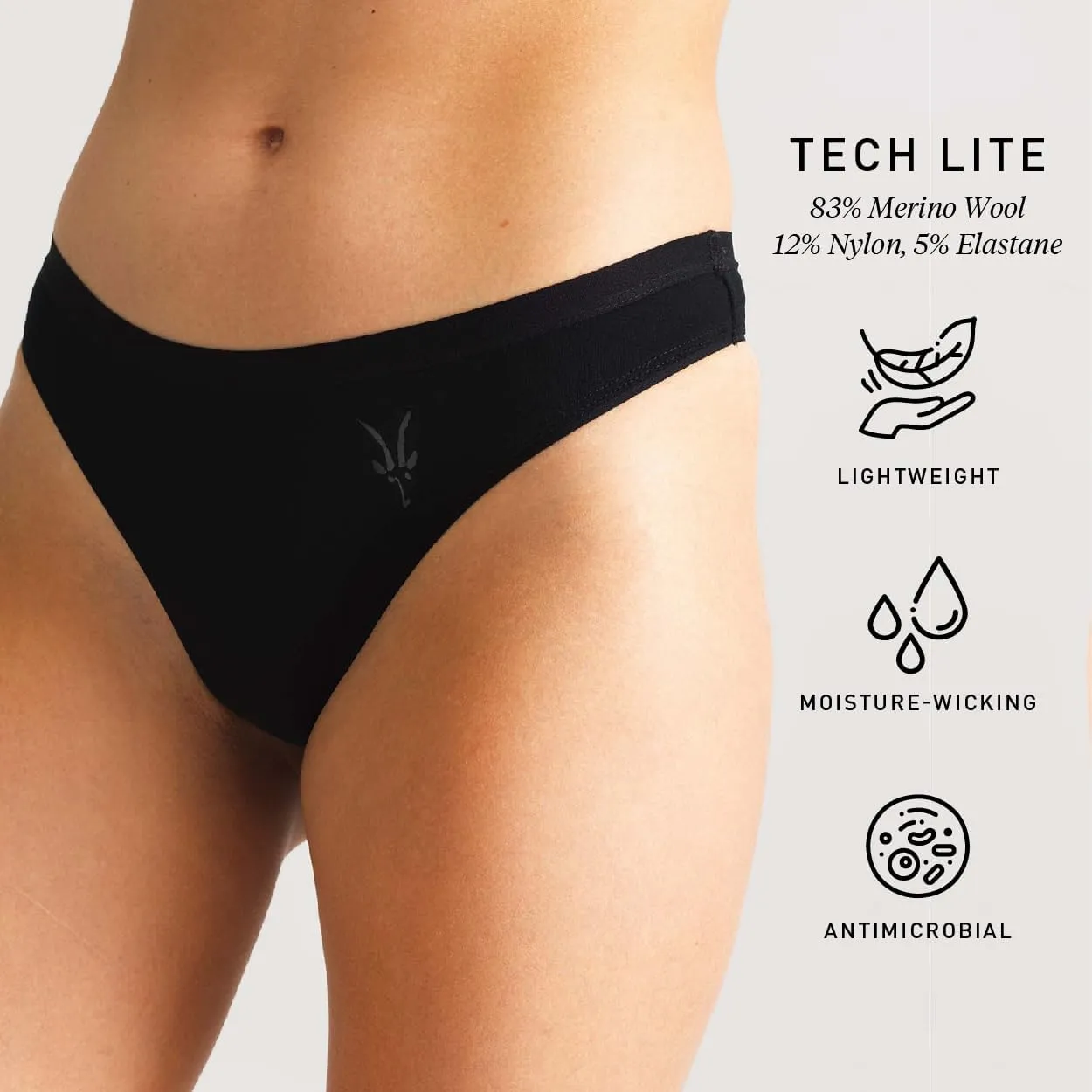 IBEX Merino Wool Natural Thong for Women | Moisture-Wicking, Odor-Resistant & Breathable Underwear