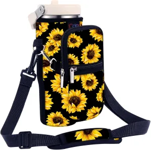 icolor Water Bottle Carrier Bag for Stanley IceFlow Flip Straw Tumbler 20/30oz Stanley IceFlow Mug Carrying Holder Neoprene Sleeve Stanley Cup Accessories Pouch Crossbody Sling for Travel Fitness