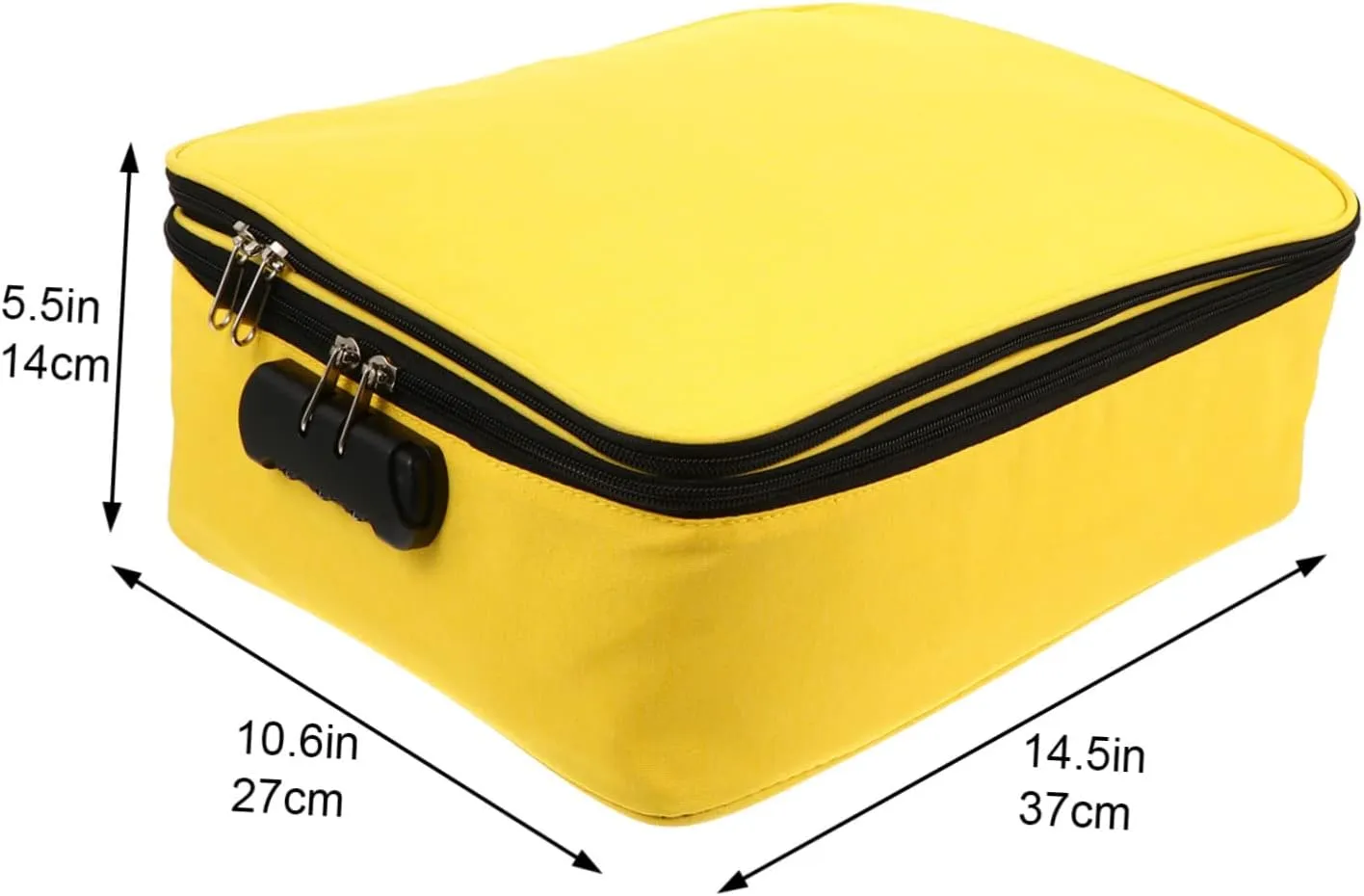 Id Card Holder for Travel Large Capacity Storage Pouch Business Trip Bag with Zipper Lock