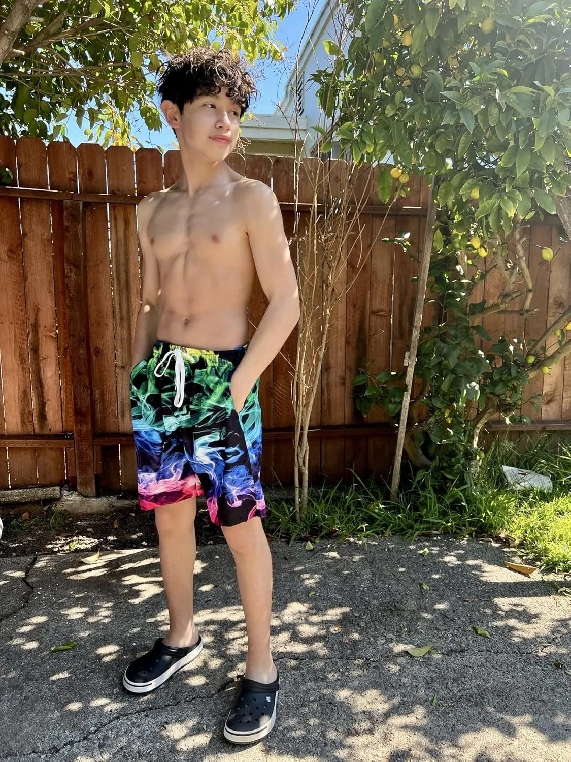 Idgreatim Teens Boys Swim Trunks Quick Dry Beach Swimwear UPF 50  Board Shorts with Mesh Lining 6-14 Years