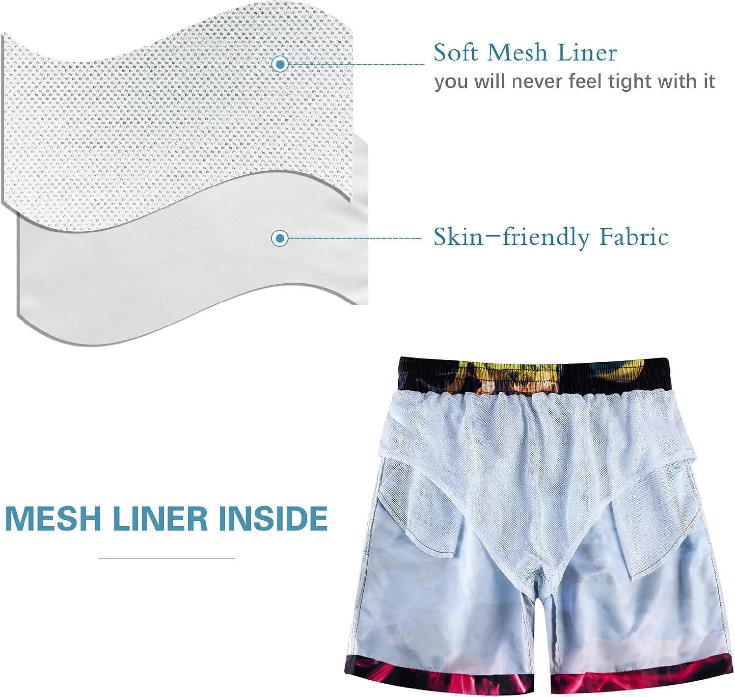 Idgreatim Teens Boys Swim Trunks Quick Dry Beach Swimwear UPF 50  Board Shorts with Mesh Lining 6-14 Years