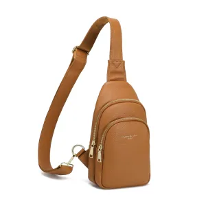 INICAT Crossbody Sling Bags Fanny Packs Purses Chest Bag for Women(Yak Leather Brown)