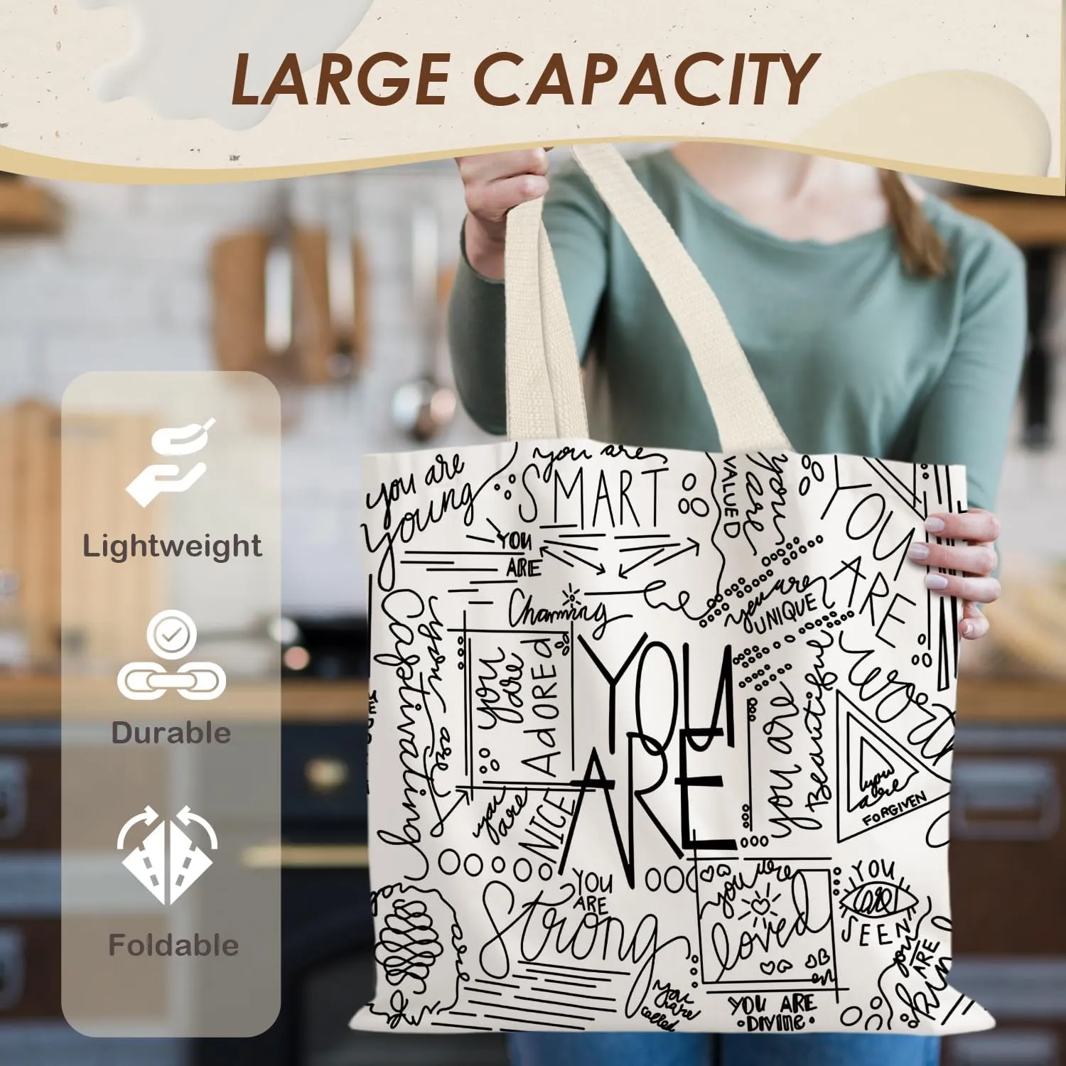 Inspirational Tote Bag,Encourage Tote Bag