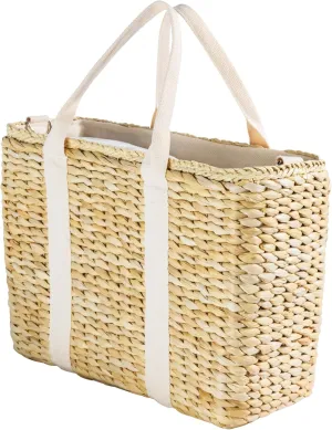 Insulated Beach Cooler Bag, Leak Proof, Premium Quality Corn Husk, Beach Bag, Pool Bag, Tote Bag, Straw Beach Bag, Rattan, Gifts for Women, Picnic Basket, Wedding Gifts, Lunch Bag