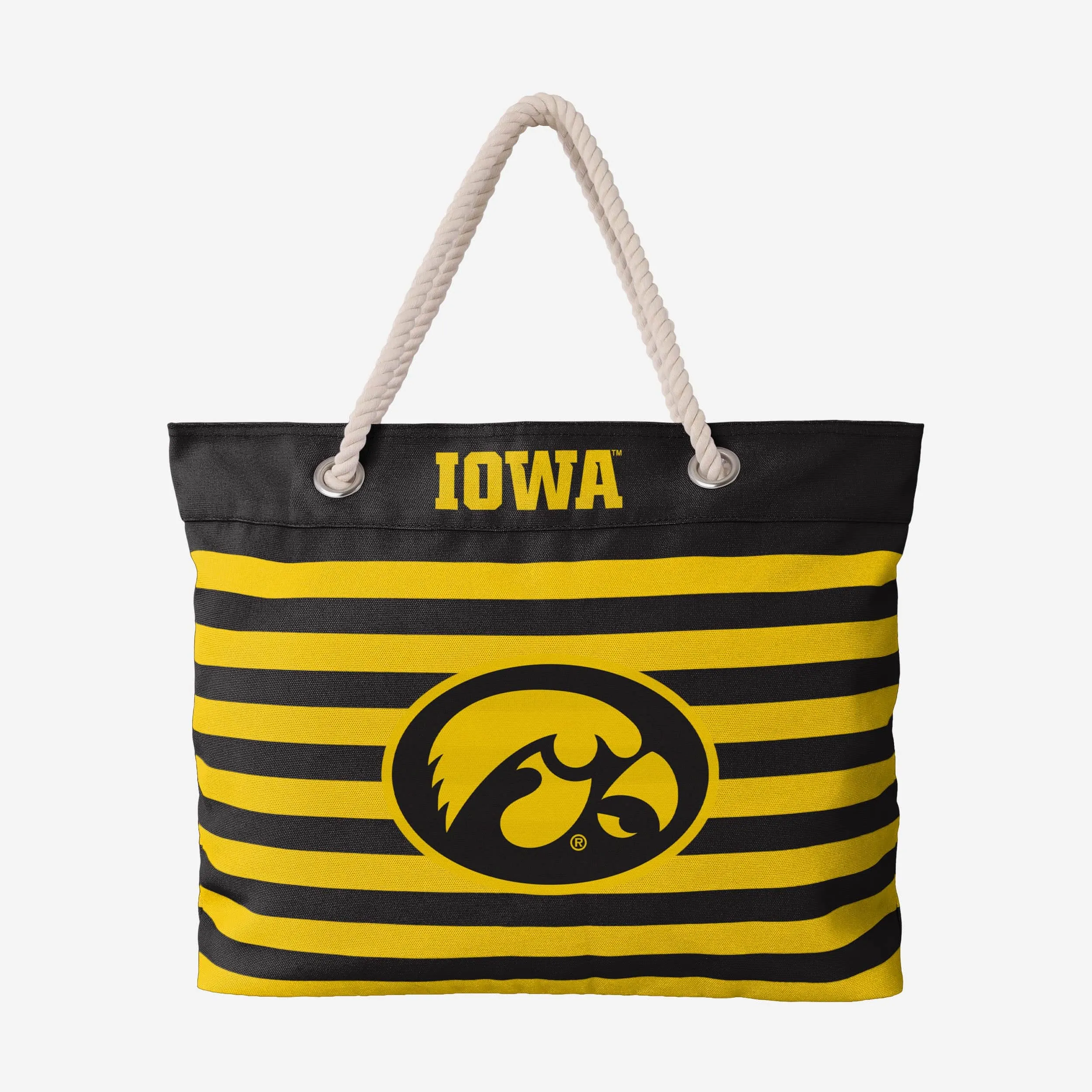 Iowa Hawkeyes Nautical Stripe Tote Bag