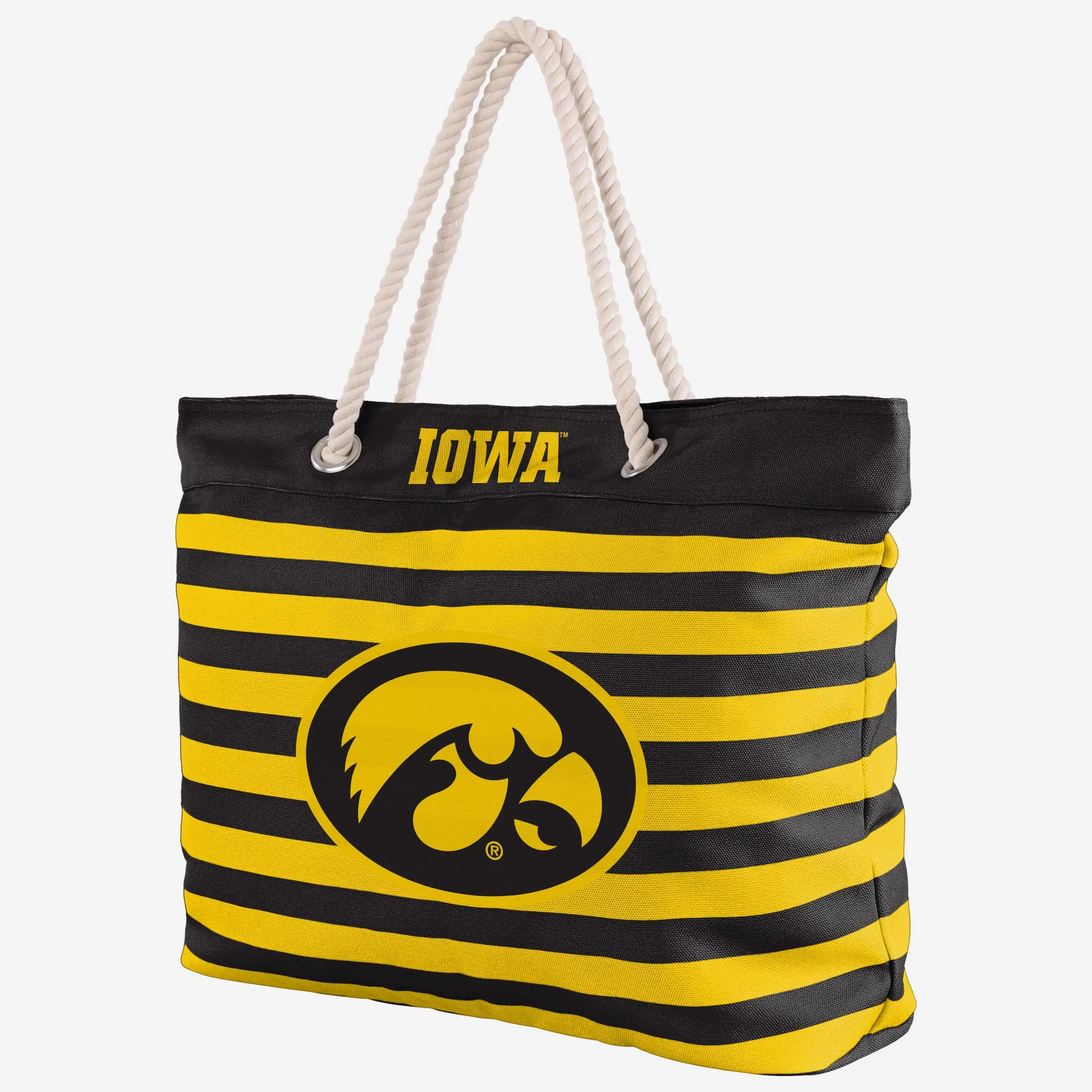 Iowa Hawkeyes Nautical Stripe Tote Bag