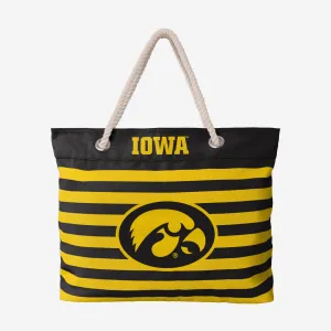 Iowa Hawkeyes Nautical Stripe Tote Bag