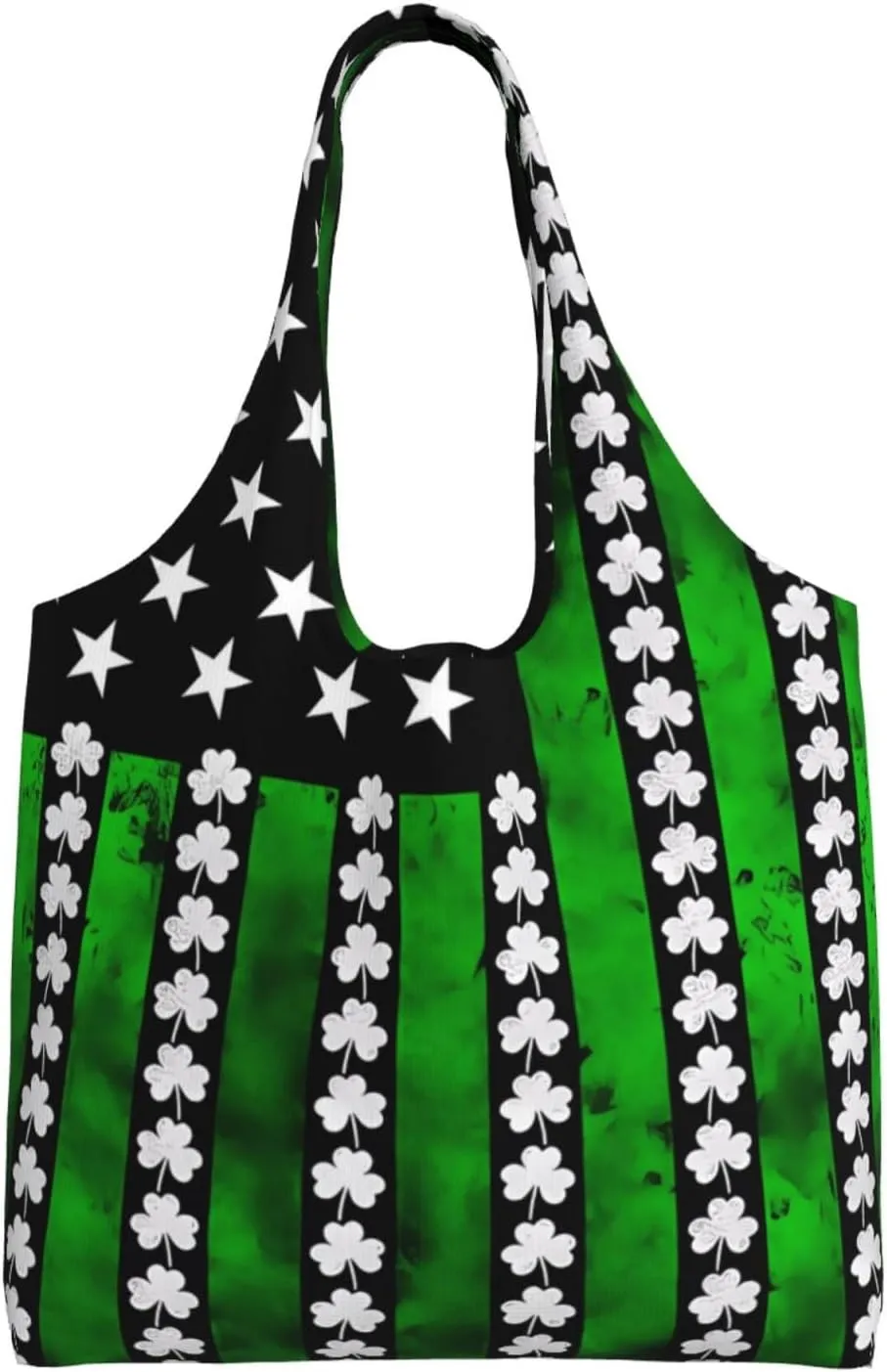 Irish American Flag Canvas Tote Bags Reusable Shopping Bag Handbag for Shopper Beach Gifts