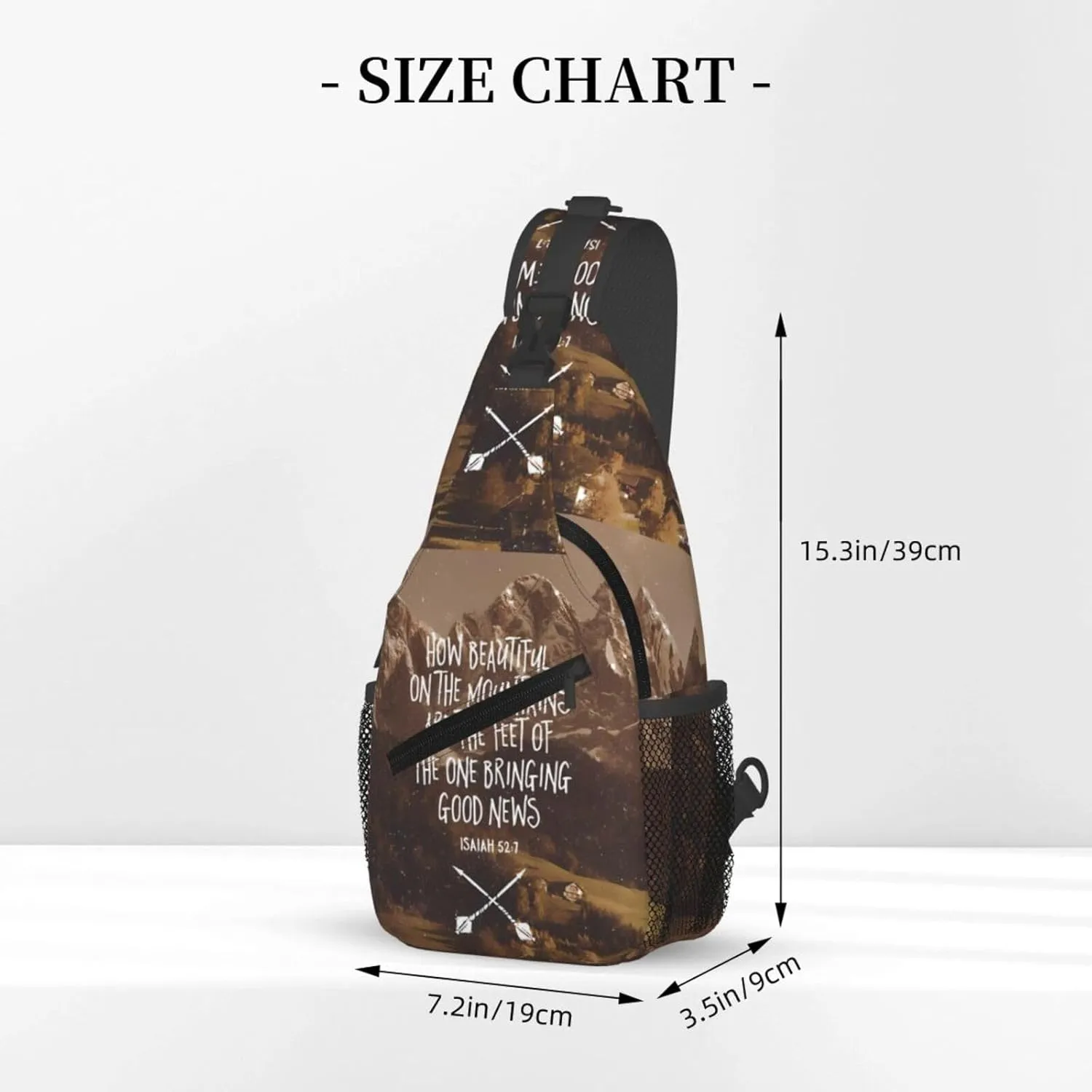 Isaiah Chest Sling Bag Crossbody Shoulder Backpack Bag Gym Cycling Travel Hiking Daypack Cross Bag