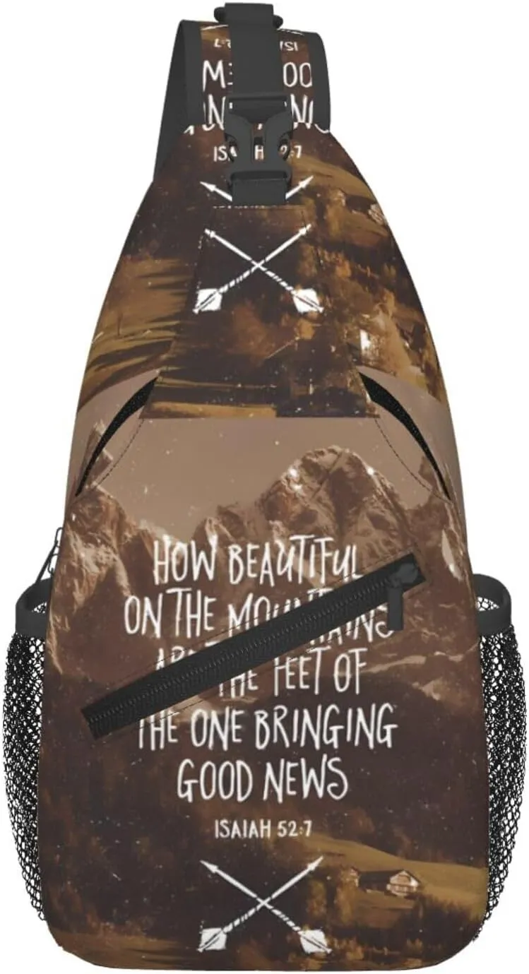 Isaiah Chest Sling Bag Crossbody Shoulder Backpack Bag Gym Cycling Travel Hiking Daypack Cross Bag