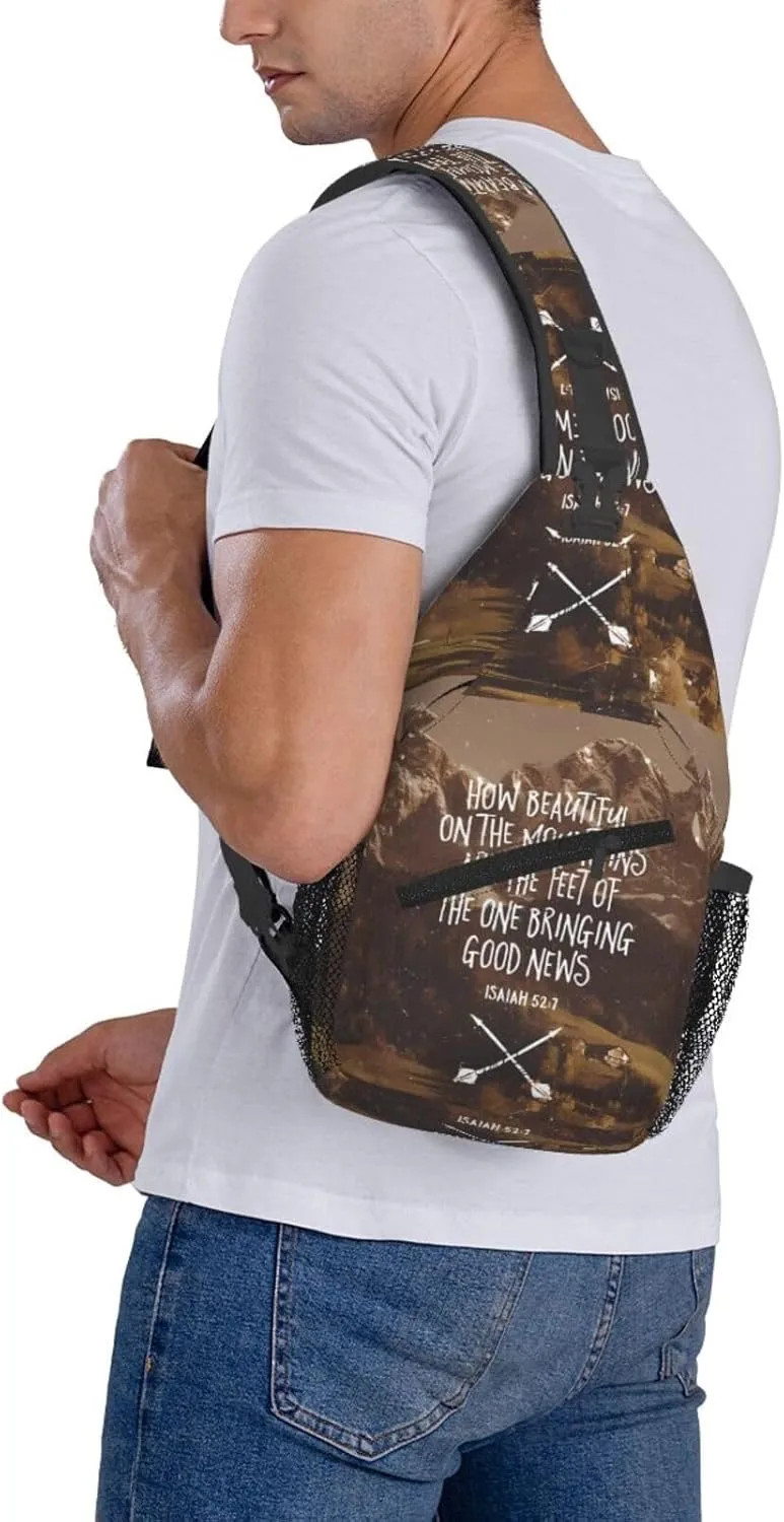 Isaiah Chest Sling Bag Crossbody Shoulder Backpack Bag Gym Cycling Travel Hiking Daypack Cross Bag