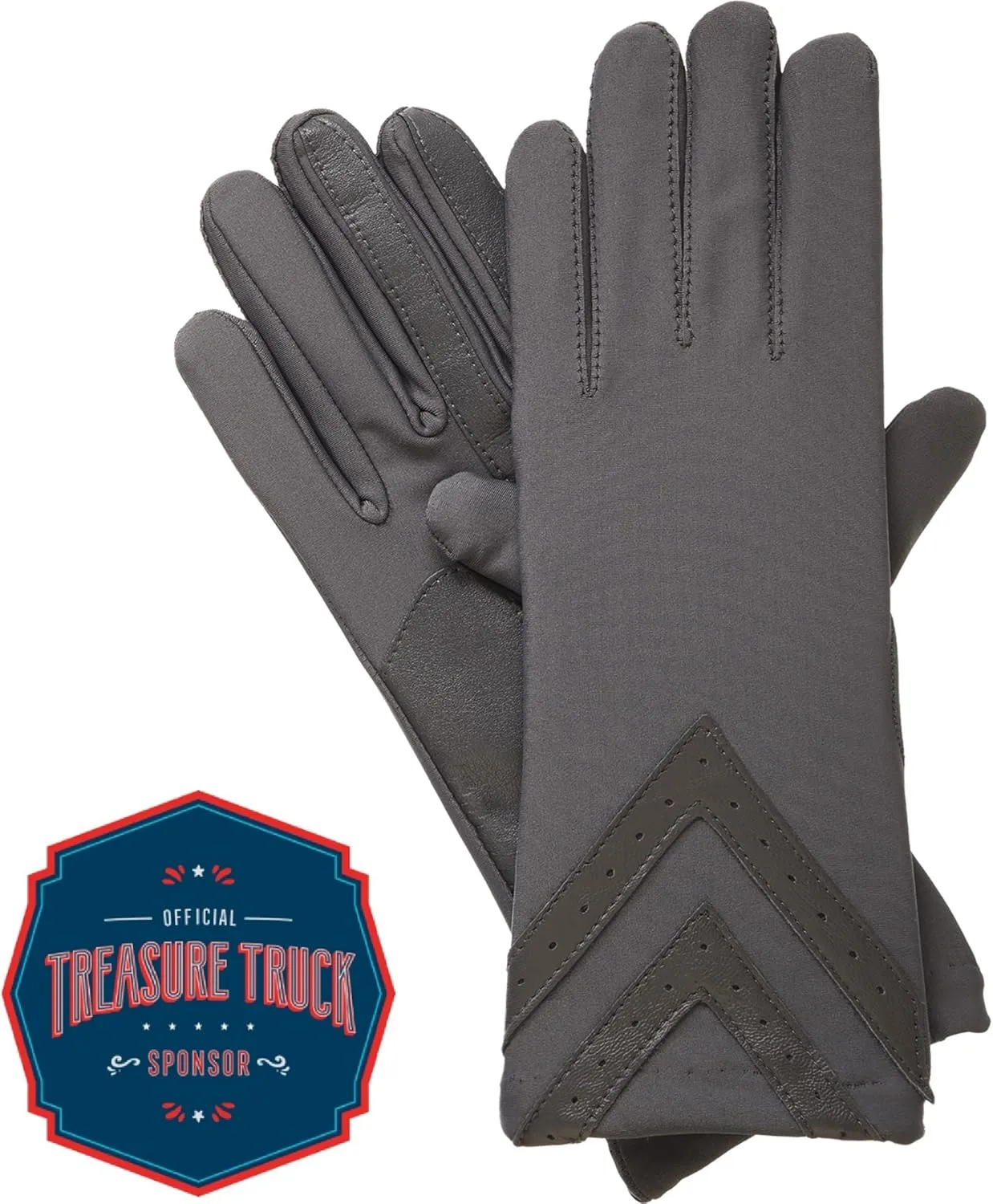 isotoner womens Spandex Touchscreen Cold Weather With Warm Fleece Lining and Chevron Details Winter Gloves
