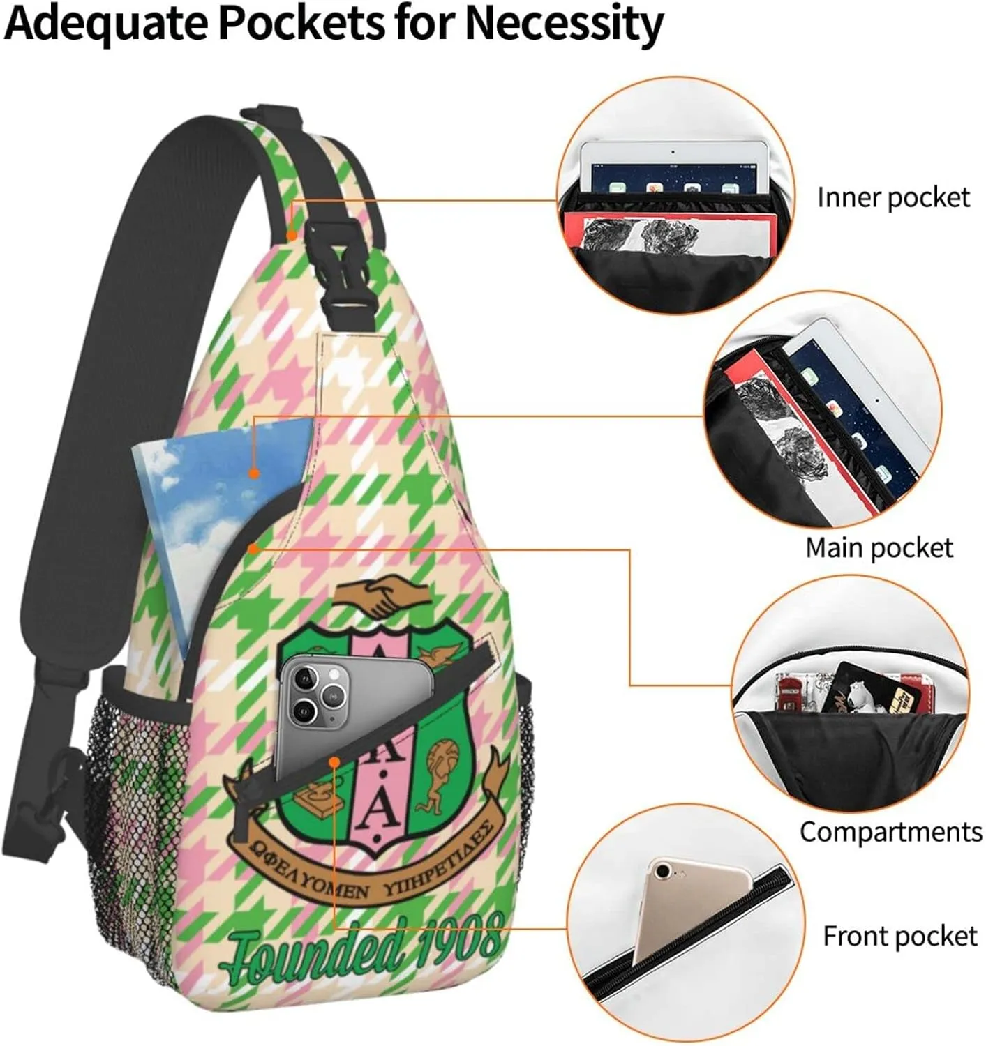 ISUNIET Crossbody Sling Backpack Chest Bags Travel Hiking Daypack Gifts for Women Shoulder Bag Casual Sport Climbing Runners