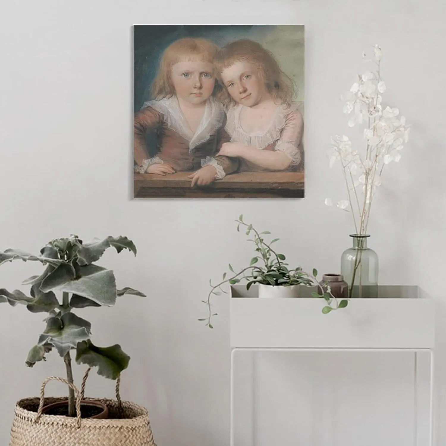 Jens Juel Posters Print Kontorchef H.E. Moe's to Børn (1760 – 1802) Canvas Wall Art Poster Decorative Bedroom Modern Home Print Picture Artworks Posters 12x12inch(30x30cm)