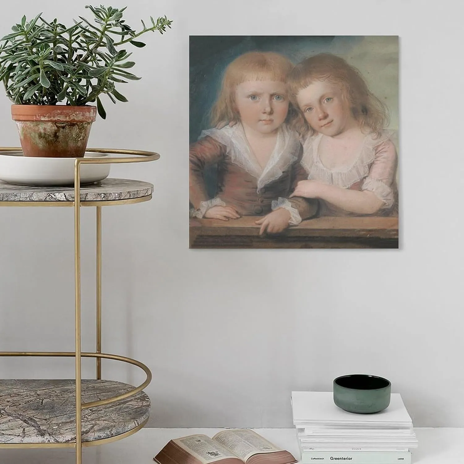 Jens Juel Posters Print Kontorchef H.E. Moe's to Børn (1760 – 1802) Canvas Wall Art Poster Decorative Bedroom Modern Home Print Picture Artworks Posters 12x12inch(30x30cm)