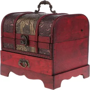 Jewelry Display Box Watch Case Jewelry Box Vintage Wood Handmade Lockable Jewelry Box Home Decor Ring Necklace Trinket Organizing Box Display Stand 22x16cm Jewelry Display Box