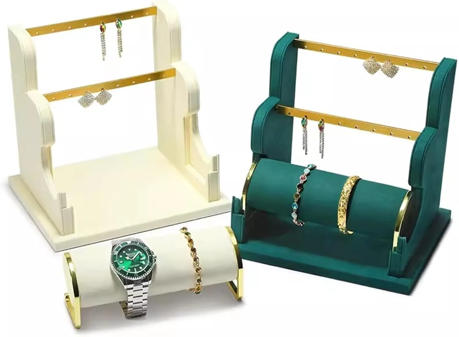 Jewelry Display Stand Earring Display Holder, Velvet Jewelry Display Stand, Detachable Bracelet Display Organizer Stand, Jewelry Holder for Watch Display Jewelry Holder (Color : 1)