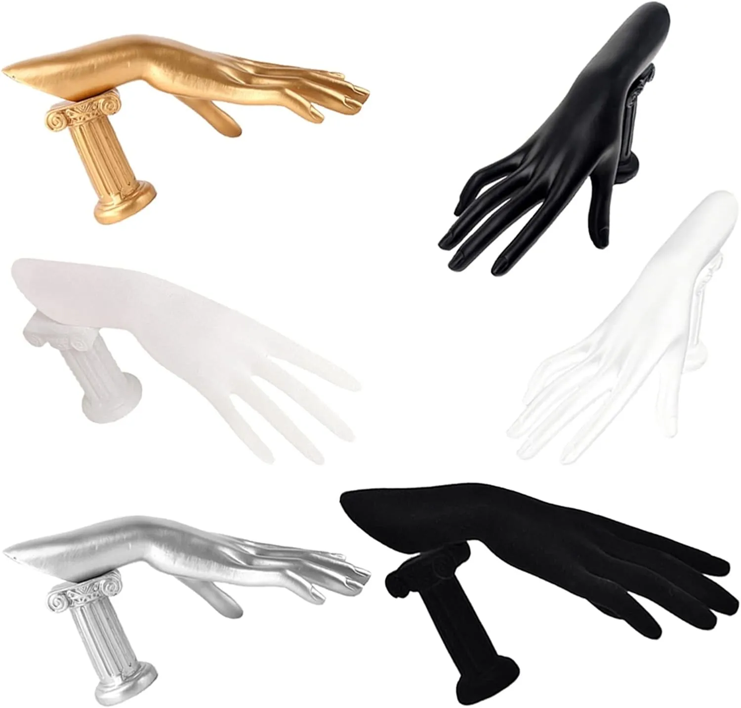 Jewelry Holder Jewellery Finger Display Mannequin Stand, Mannequin Hand Form for Jewelry Bracelet Ring Watch Display Hand Stand (Color : Black Velvet)