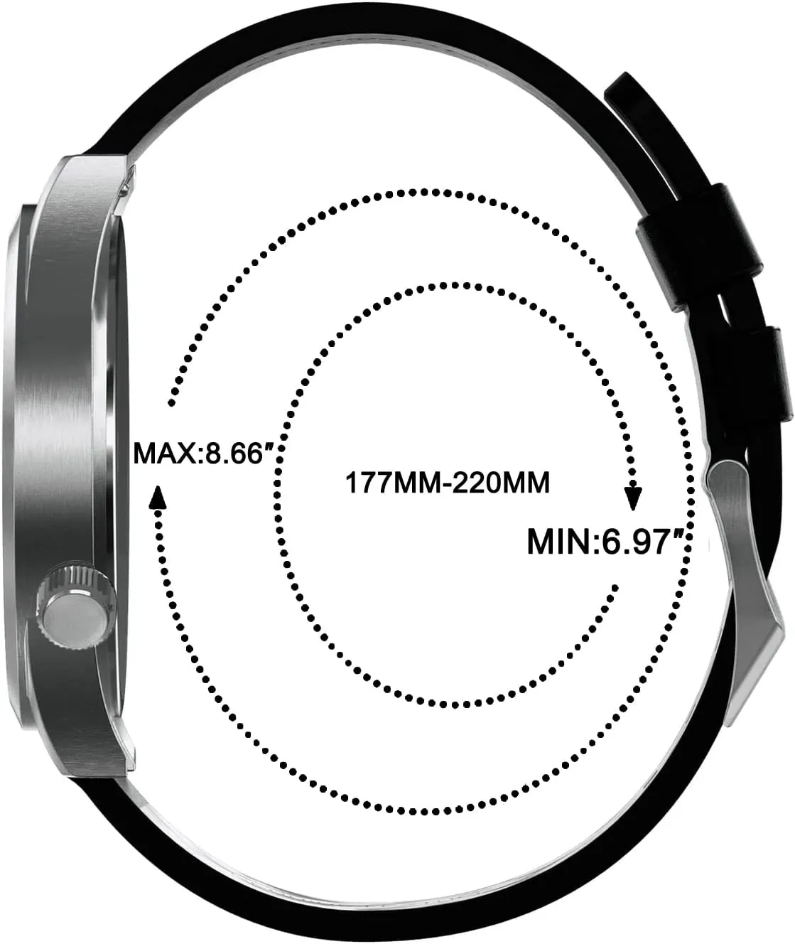 JIANDUN Swiss Movement Men's One Hand 24 Hour Watch Single Hand Black Case with Italian Leather Strap