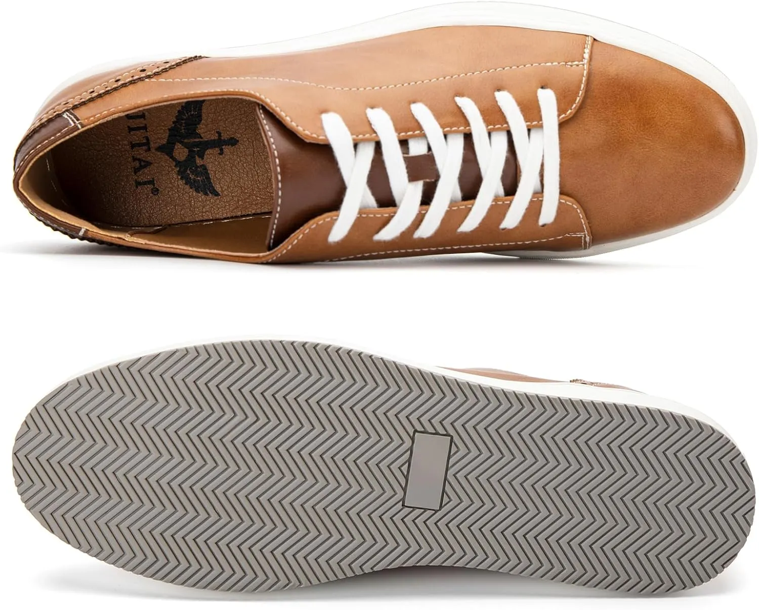 JITAI Men's Fashion Sneakers Shoes Lightweight Fashion Shoes with Wingtip Brogue & Lace-up Design Casual Business Shoes