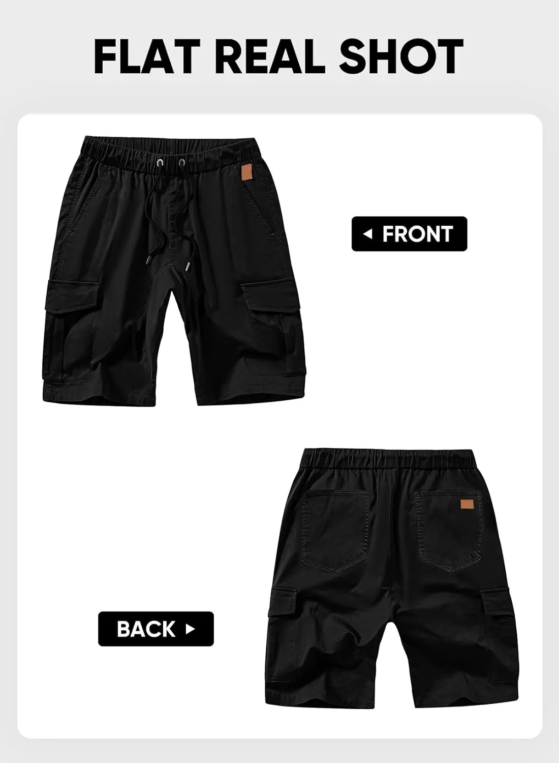 JMIERR Mens Casual Cargo Shorts - Cotton Drawstring Stretch Summer Beach Shorts Twill Chino Short with 6 Pockets