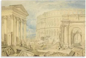 J.M.W. Turner Painting-Antiquities of Pola Canvas Painting Poster Wall Art Decorative Picture Prints Modern Decor Framed-unframed 24x36inch(60x90cm)