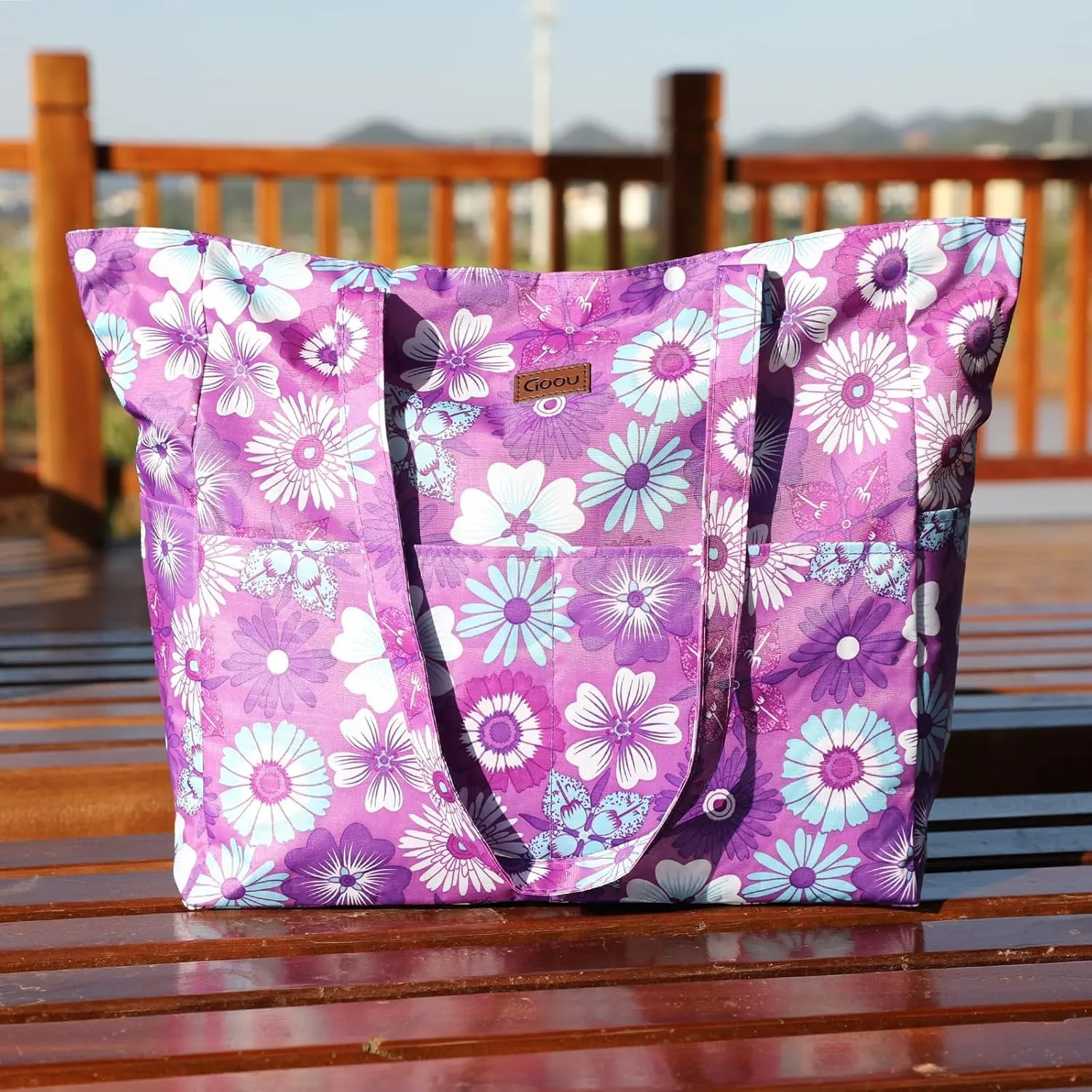 JNF Extra Large Beach Bag for Women Waterproof Foldable Pool Beach Tote Bags with Zipper for Swim Gym Travel Daily