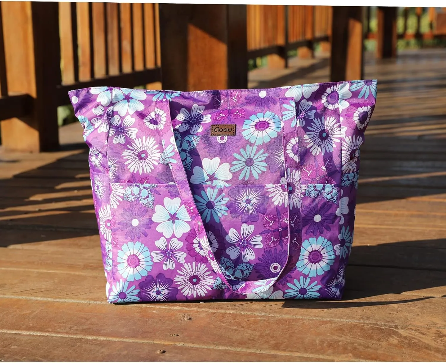 JNF Extra Large Beach Bag for Women Waterproof Foldable Pool Beach Tote Bags with Zipper for Swim Gym Travel Daily
