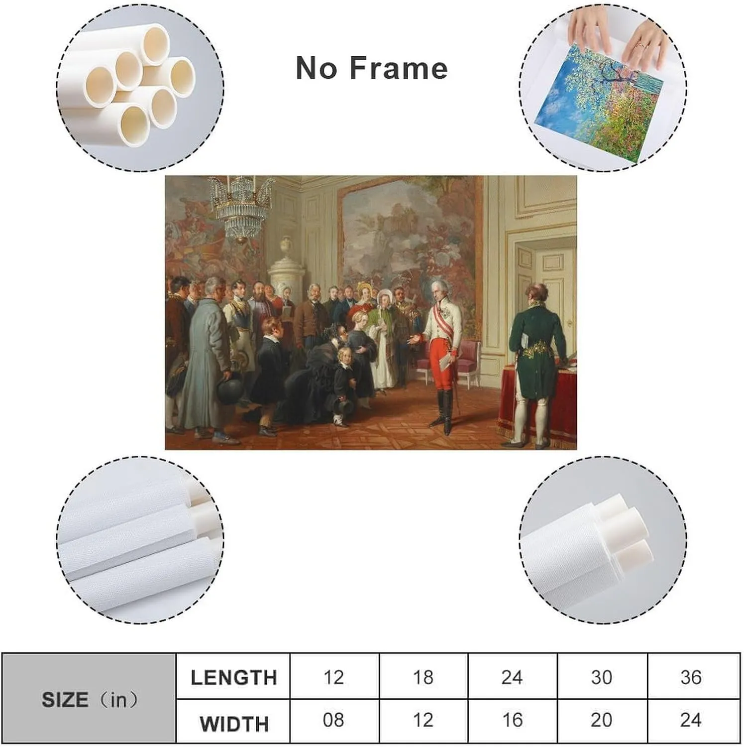 Johann Peter Krafft Posters Print Kaiser Franz I. Erteilt Allgemeine Audienz Canvas Art Poster And Wall Art Picture Print Modern Family Bedroom Decor Posters 20x30inch(50x75cm)