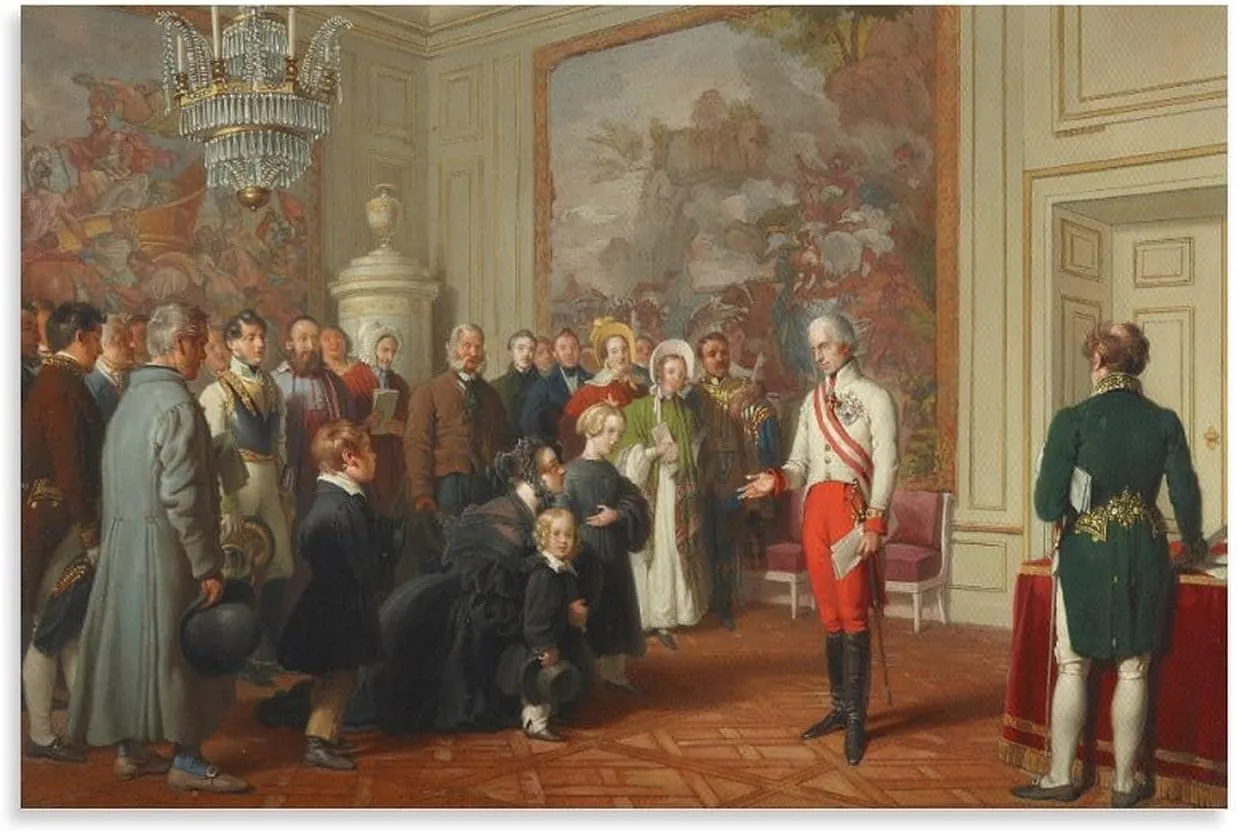 Johann Peter Krafft Posters Print Kaiser Franz I. Erteilt Allgemeine Audienz Canvas Art Poster And Wall Art Picture Print Modern Family Bedroom Decor Posters 20x30inch(50x75cm)