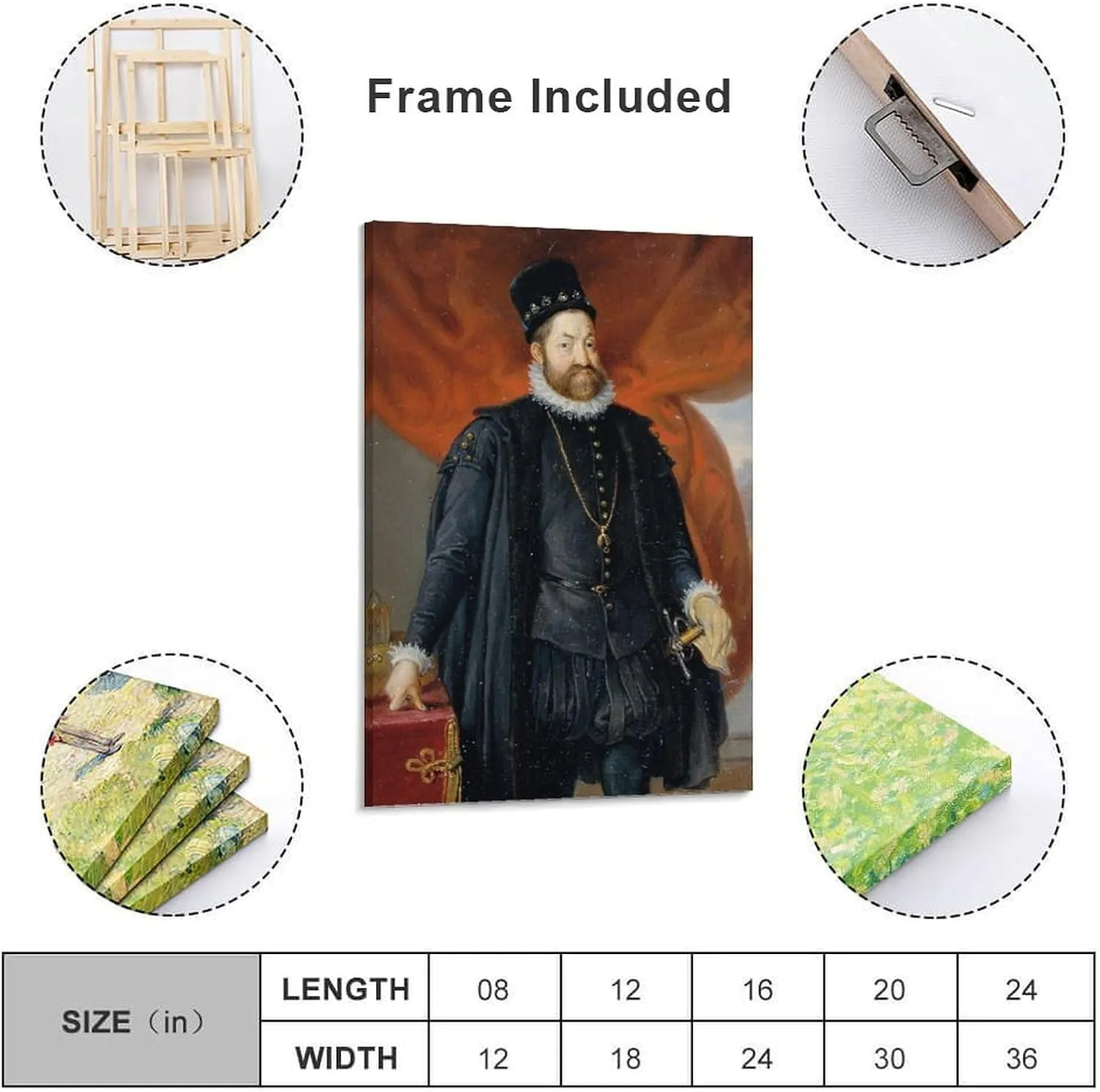 Johann Peter Krafft Posters Print Kaiser Rudolf II. (1840) Gifts Canvas Painting Poster Wall Art Decorative Picture Prints Modern Decor Framed-unframed 12x18inch(30x45cm)