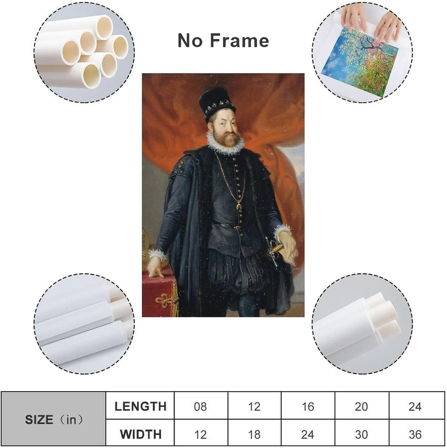 Johann Peter Krafft Posters Print Kaiser Rudolf II. (1840) Gifts Canvas Painting Poster Wall Art Decorative Picture Prints Modern Decor Framed-unframed 20x30inch(50x75cm)