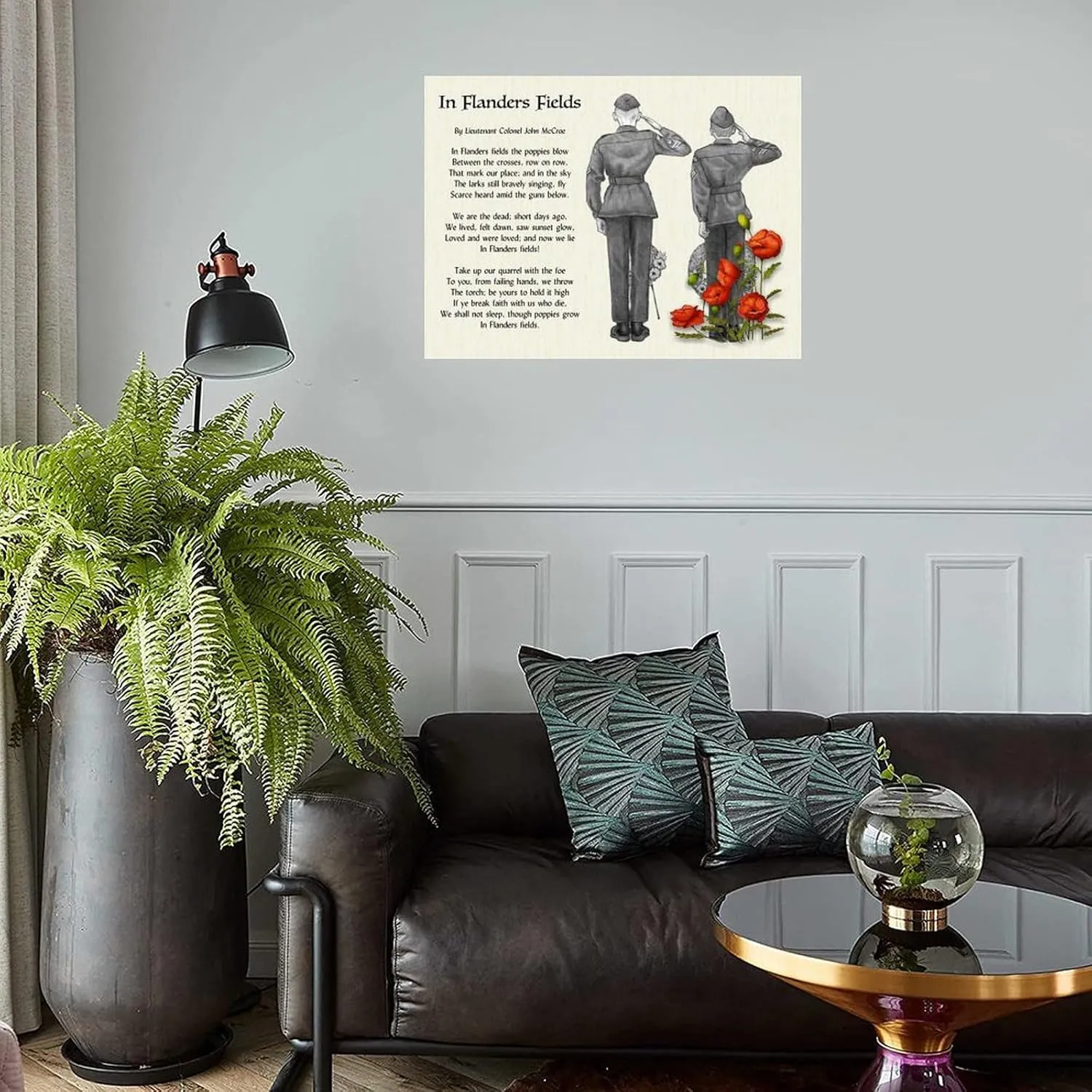 John McCrea's In Flanders Fields Poem Poster (1) Wall Poster Art Canvas Printing Living Room Office Bedroom Aesthetic Poster 16x12inch40x30cm) Unframe-style