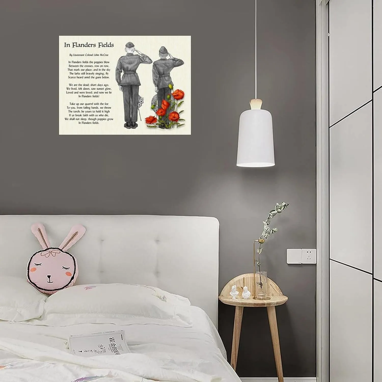 John McCrea's In Flanders Fields Poem Poster (1) Wall Poster Art Canvas Printing Living Room Office Bedroom Aesthetic Poster 16x12inch40x30cm) Unframe-style