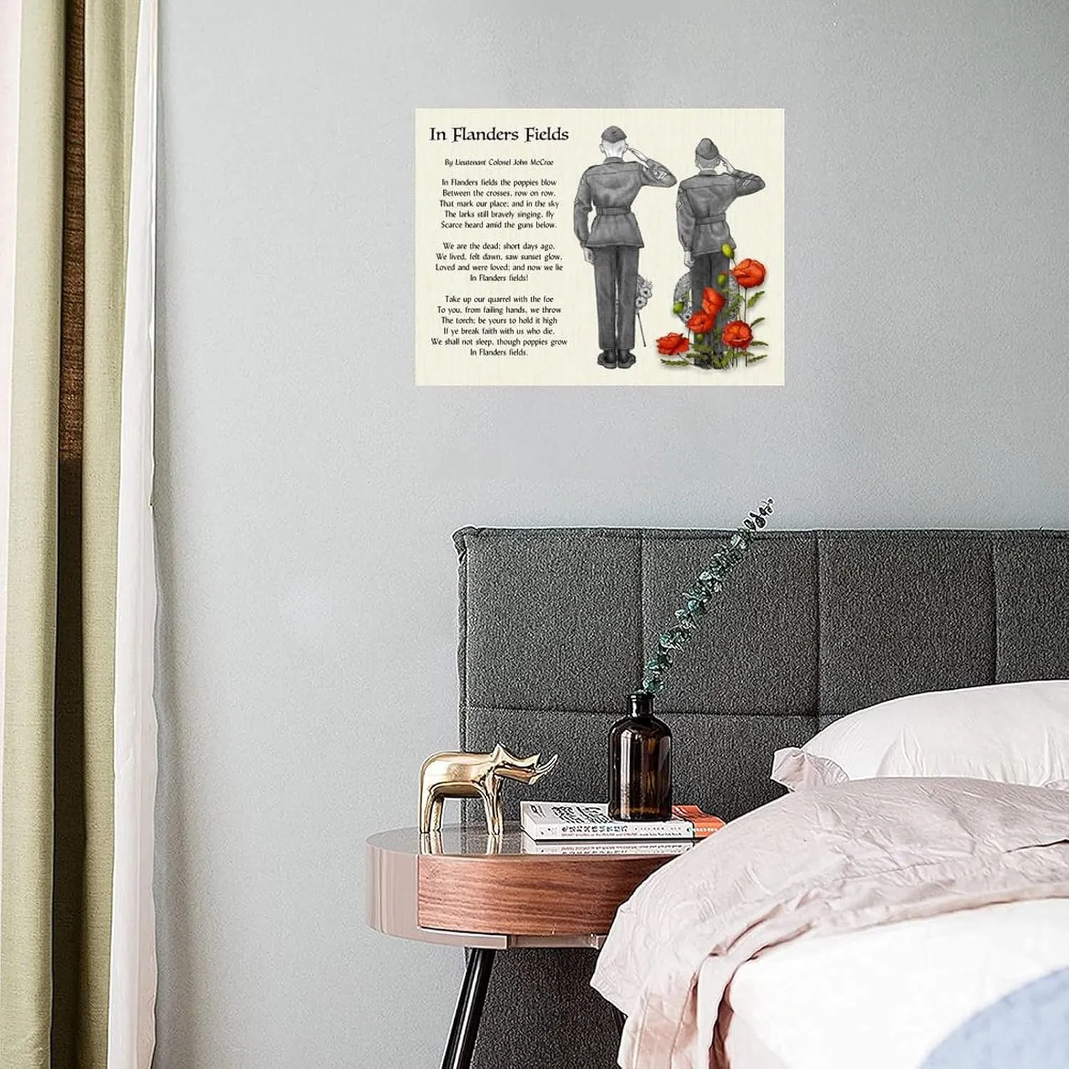 John McCrea's In Flanders Fields Poem Poster (1) Wall Poster Art Canvas Printing Living Room Office Bedroom Aesthetic Poster 16x12inch40x30cm) Unframe-style