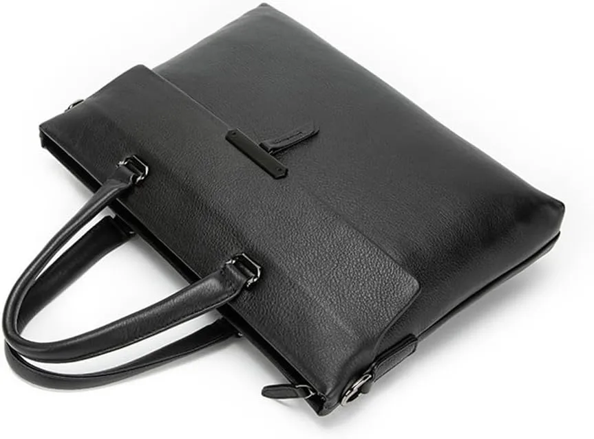 JSEIAJB Leather Layer Cowhide Men's Handbag Natural Slam Business Trip Crossbody Briefcase Computer Bag