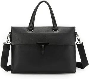JSEIAJB Leather Layer Cowhide Men's Handbag Natural Slam Business Trip Crossbody Briefcase Computer Bag