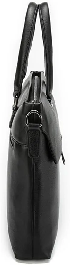 JSEIAJB Leather Layer Cowhide Men's Handbag Natural Slam Business Trip Crossbody Briefcase Computer Bag