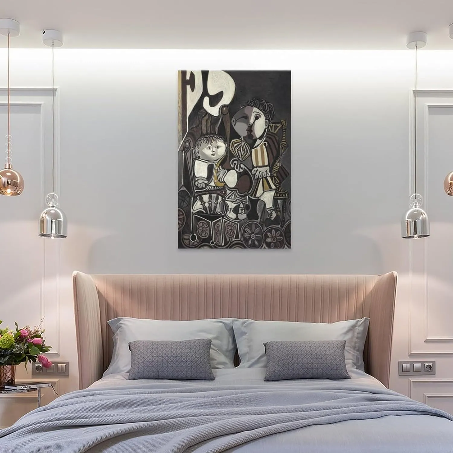 JU XIANG Pablo Picasso Prints，'Claude And Paloma' by Pablo Picasso Work Poster Canvas Wall Art Poster Decorative Bedroom Modern Home Print Picture Artworks Posters 20x30inch(50x75cm)