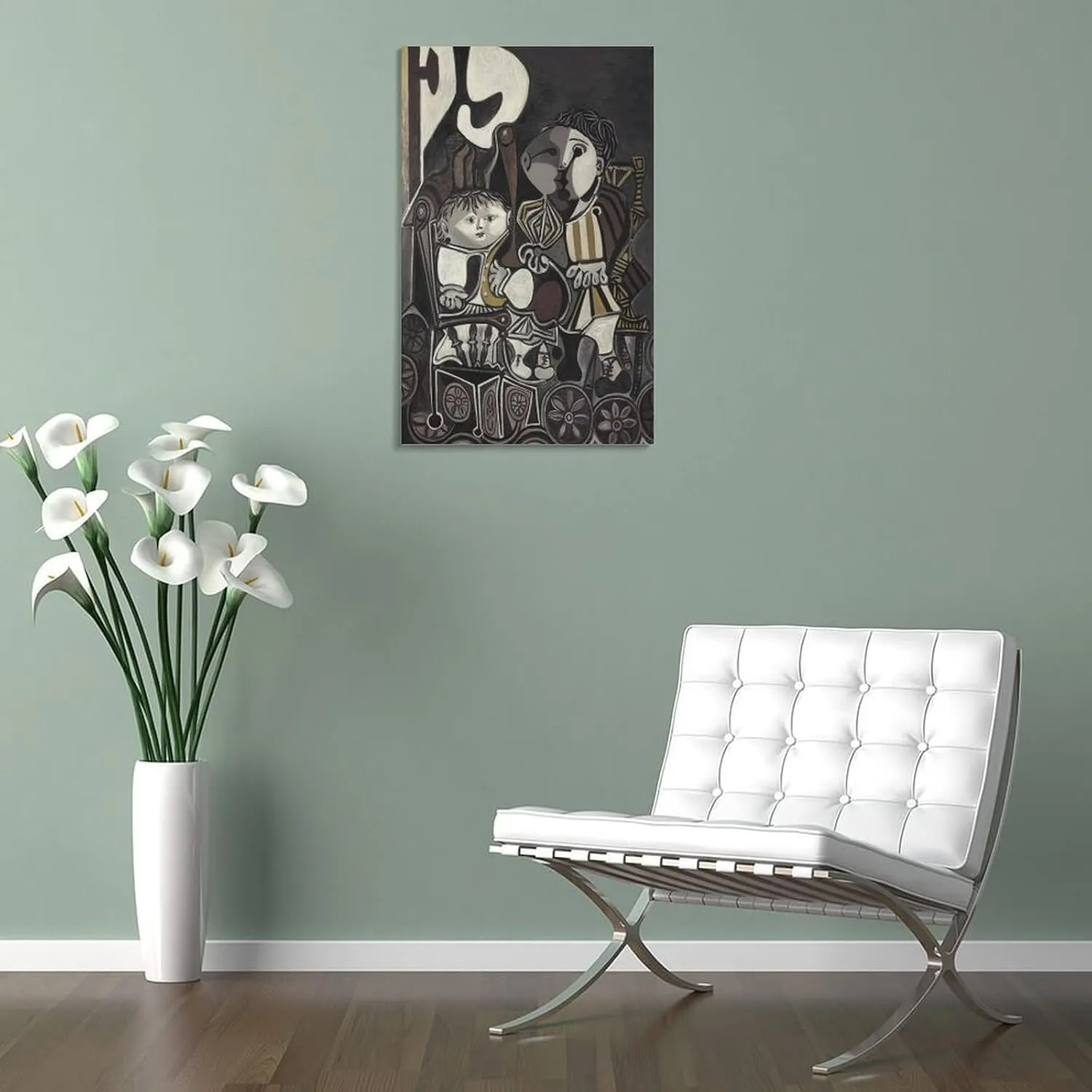 JU XIANG Pablo Picasso Prints，'Claude And Paloma' by Pablo Picasso Work Poster Canvas Wall Art Poster Decorative Bedroom Modern Home Print Picture Artworks Posters 20x30inch(50x75cm)