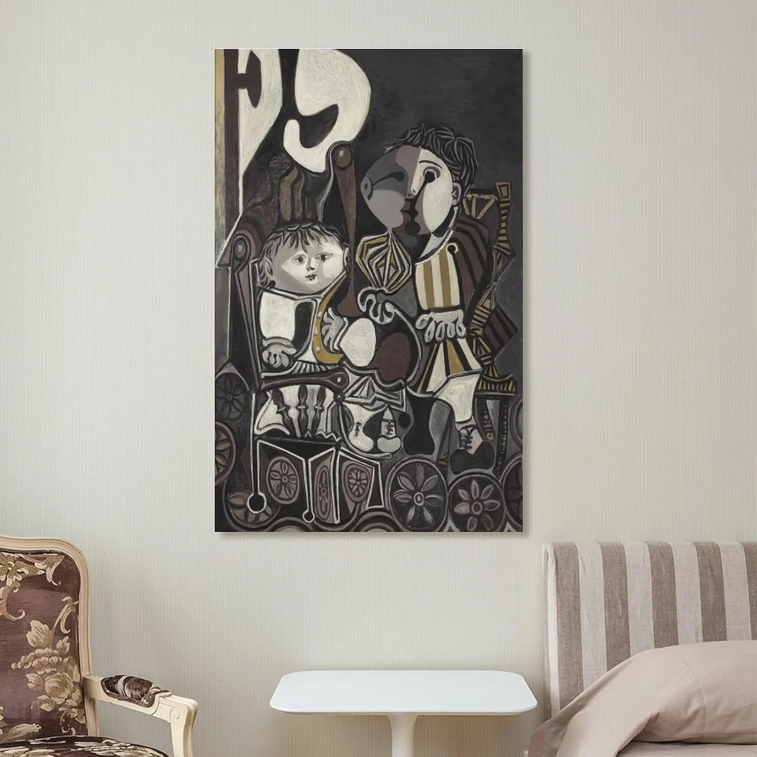 JU XIANG Pablo Picasso Prints，'Claude And Paloma' by Pablo Picasso Work Poster Canvas Wall Art Poster Decorative Bedroom Modern Home Print Picture Artworks Posters 20x30inch(50x75cm)