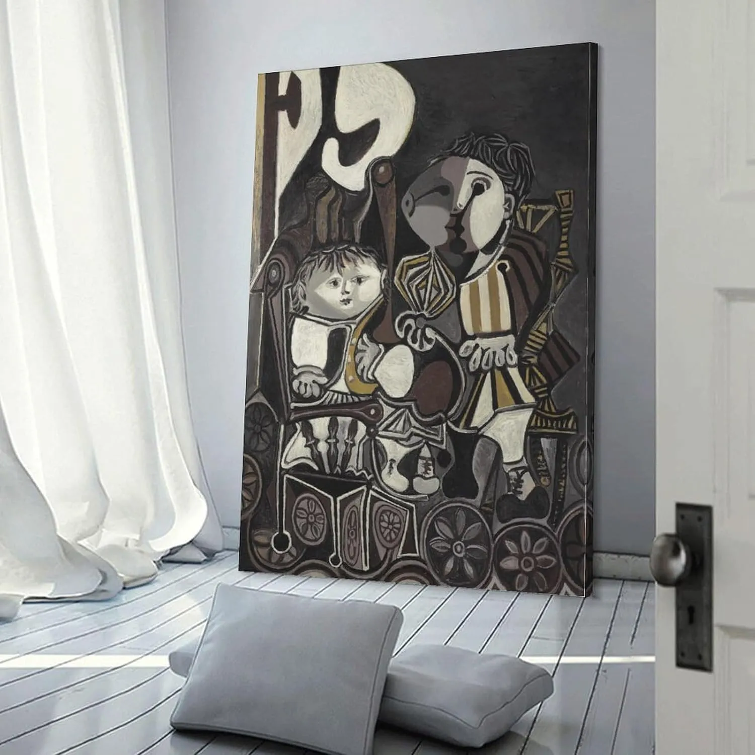 JU XIANG Pablo Picasso Prints，'Claude And Paloma' by Pablo Picasso Work Poster Canvas Wall Art Poster Decorative Bedroom Modern Home Print Picture Artworks Posters 20x30inch(50x75cm)