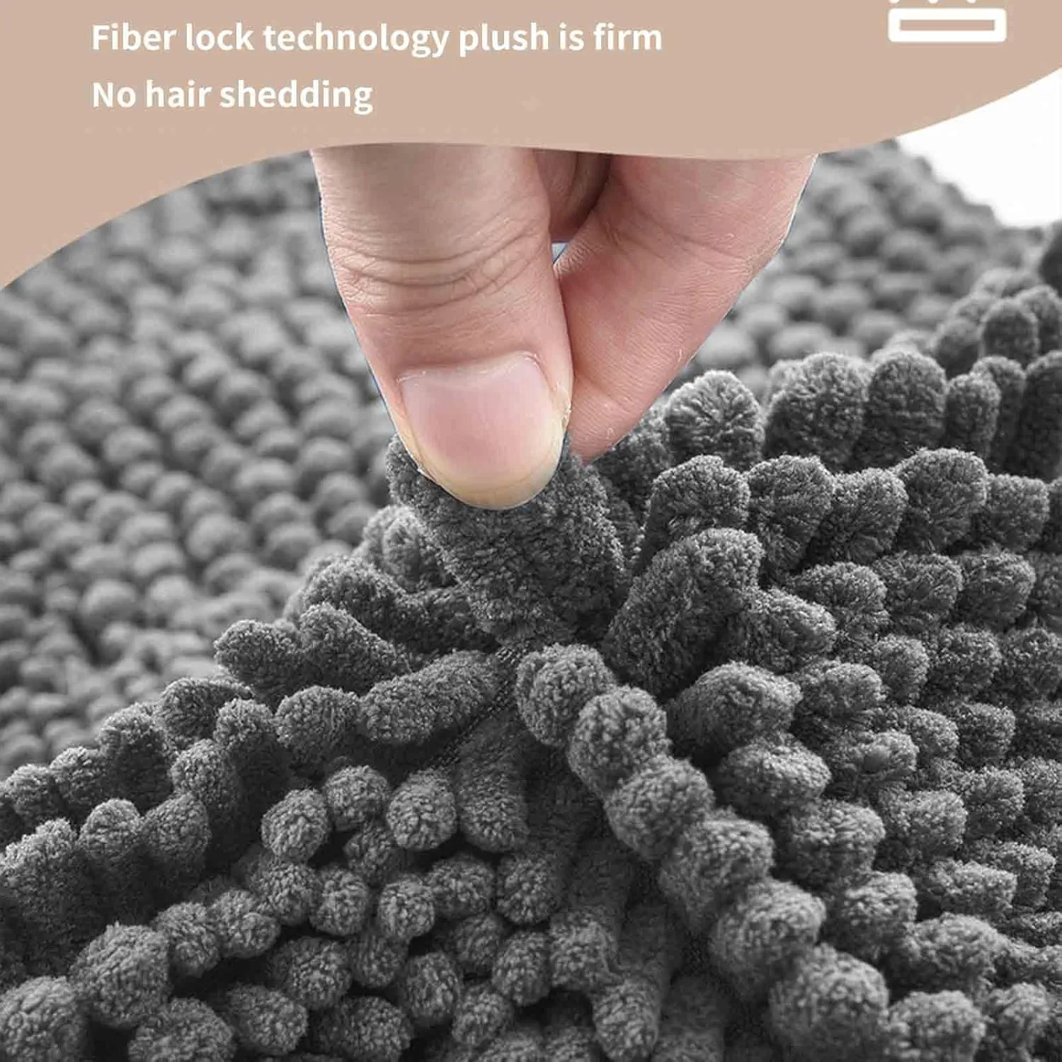 JUSHZ Bath Mat Bath Mats for Bathroom Mat Non Slip Super Absorbent Rug Door Mat Rectangular Absorb Water Washable Comfortable Feet The Fluff is Very Firm and Not Easy to Fall Off (40X60cm,Brown)