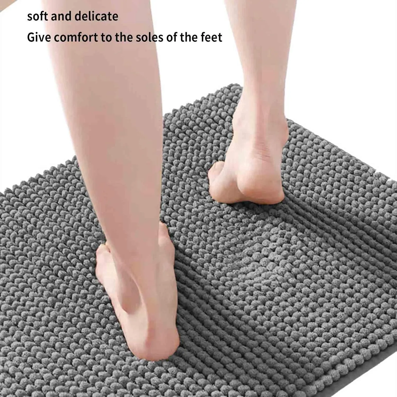 JUSHZ Bath Mat Bath Mats for Bathroom Mat Non Slip Super Absorbent Rug Door Mat Rectangular Absorb Water Washable Comfortable Feet The Fluff is Very Firm and Not Easy to Fall Off (40X60cm,Brown)