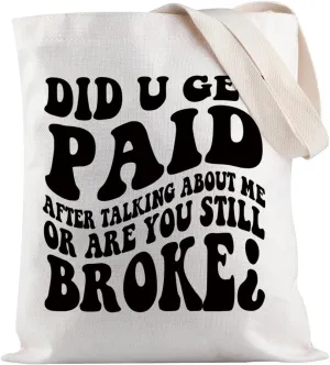 JXGZSO Adult Humor Inspired Shoulder Bag Sarcasm Tote Bag Inspirational Shopping Bag Motivational Merchandise