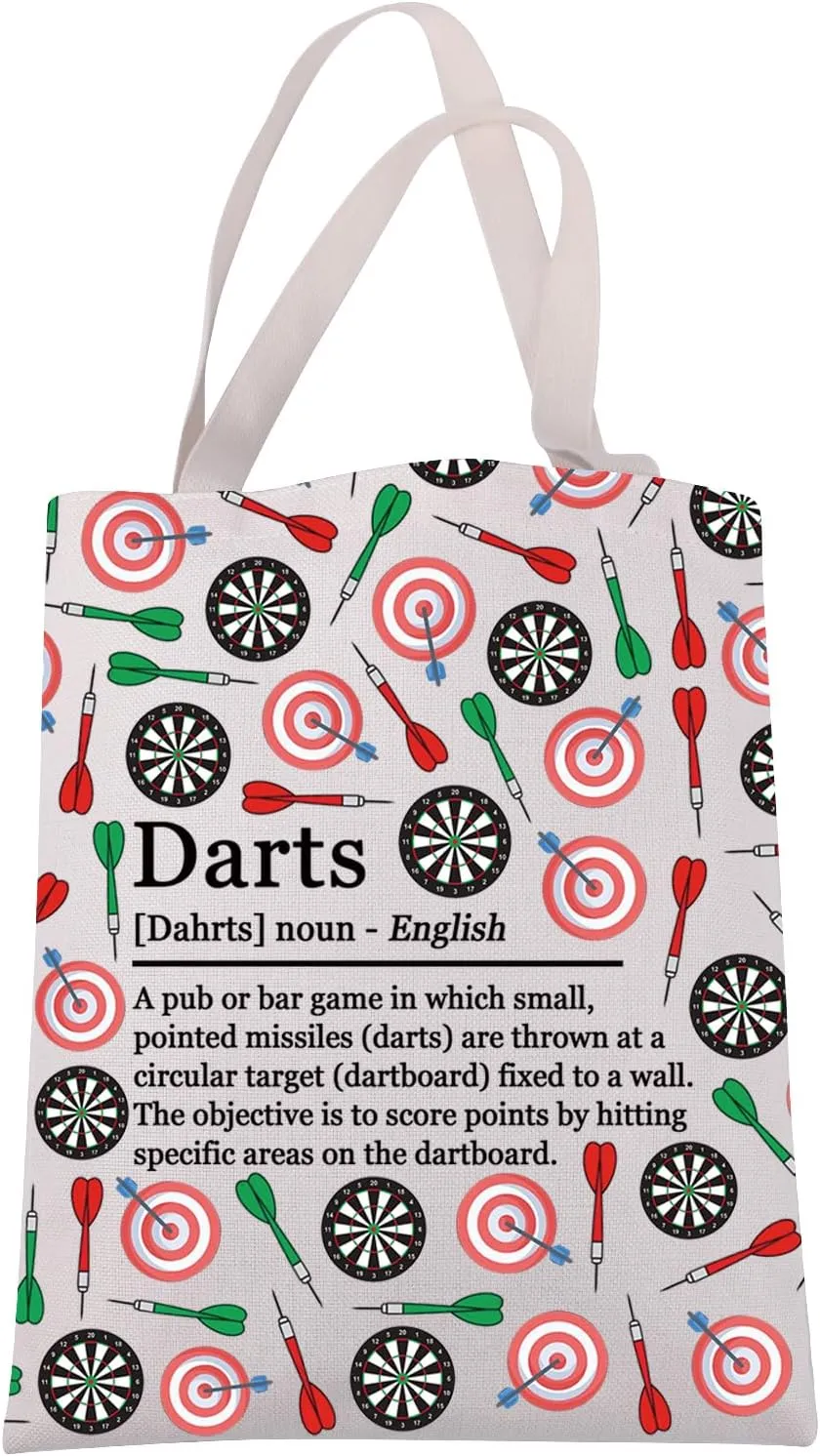 JXGZSO Funny Darts Gift Dart Definition Shoulder Bag Darts Player Gift Darts Game Lover Gift Dartboard Paint Tote Canvas Bag